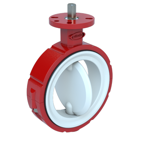 3", Cast Iron Body,Wafer, PTFE/EPDM Seat, PTFE/17-4 Disc, 17-4 Stem, Bare Stem, 100 psi Pressure Rating, Temp Range: -20°F to 300°F,Ultraflo Series 399 0