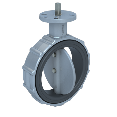 5", Aluminum Body,Wafer, Nitrile Seat, Nylon/NI Disc, 17-4 Stem, Bare Stem, 50 psi Pressure Rating, Temp Range: -20°F to 250°F,Ultraflo Series 400 0