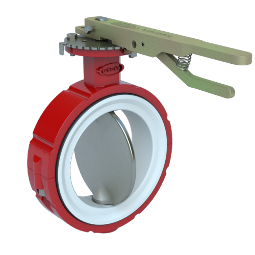 3", Cast Iron Body, Wafer, PTFE/EPDM Seat, One Piece Disc/Stem 316 SS,  Ductile Iron Handle, Butterfly Valve Series 390 0