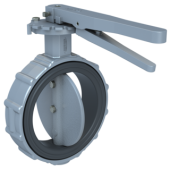 2", Aluminum Body, Wafer, EPDM Seat, Nylon/DI Disc,  Handle, Butterfly Valve Series 400