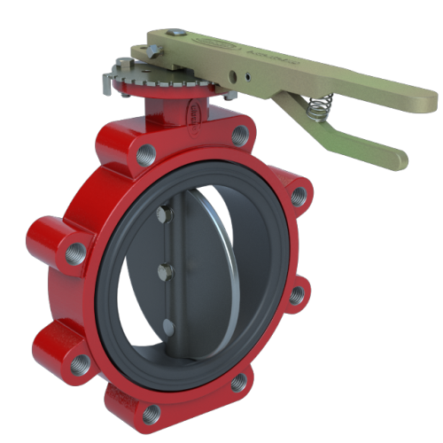 12", Ductile Iron Body, Lug, Buna Seat, Ductile Iron Disc,  Ductile Iron Handle  (For Schedule 40 Piping Only), Butterfly Valve Series 422 0