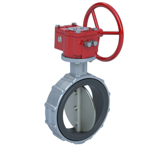 12", Aluminum Body, Wafer, FKM Seat, 316 SS Disc,  Gear Operator  (For Schedule 40 Piping Only), Butterfly Valve Series 400 0